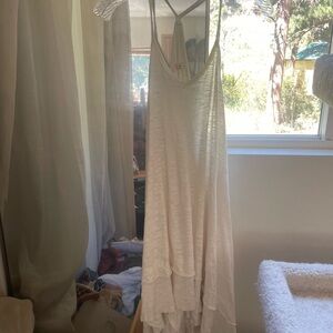 Free people off white racer back flowy midi dress